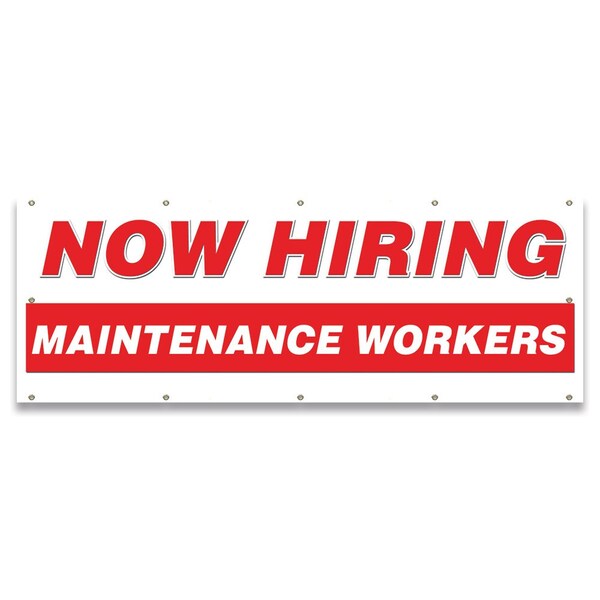 Now Hiring Maintenance Workers Banner Apply Inside Accepting Application Single Sided